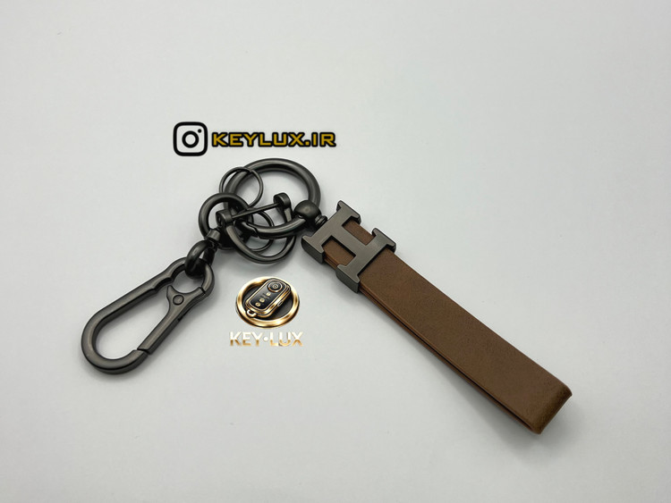 کاور ریموت لوکانو L8 چرم و فلز لاکچری همراه با بندست قهوه ای